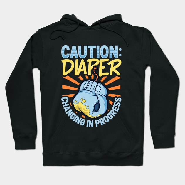 Diaper changing in progress - Diaper changer Hoodie by Modern Medieval Design